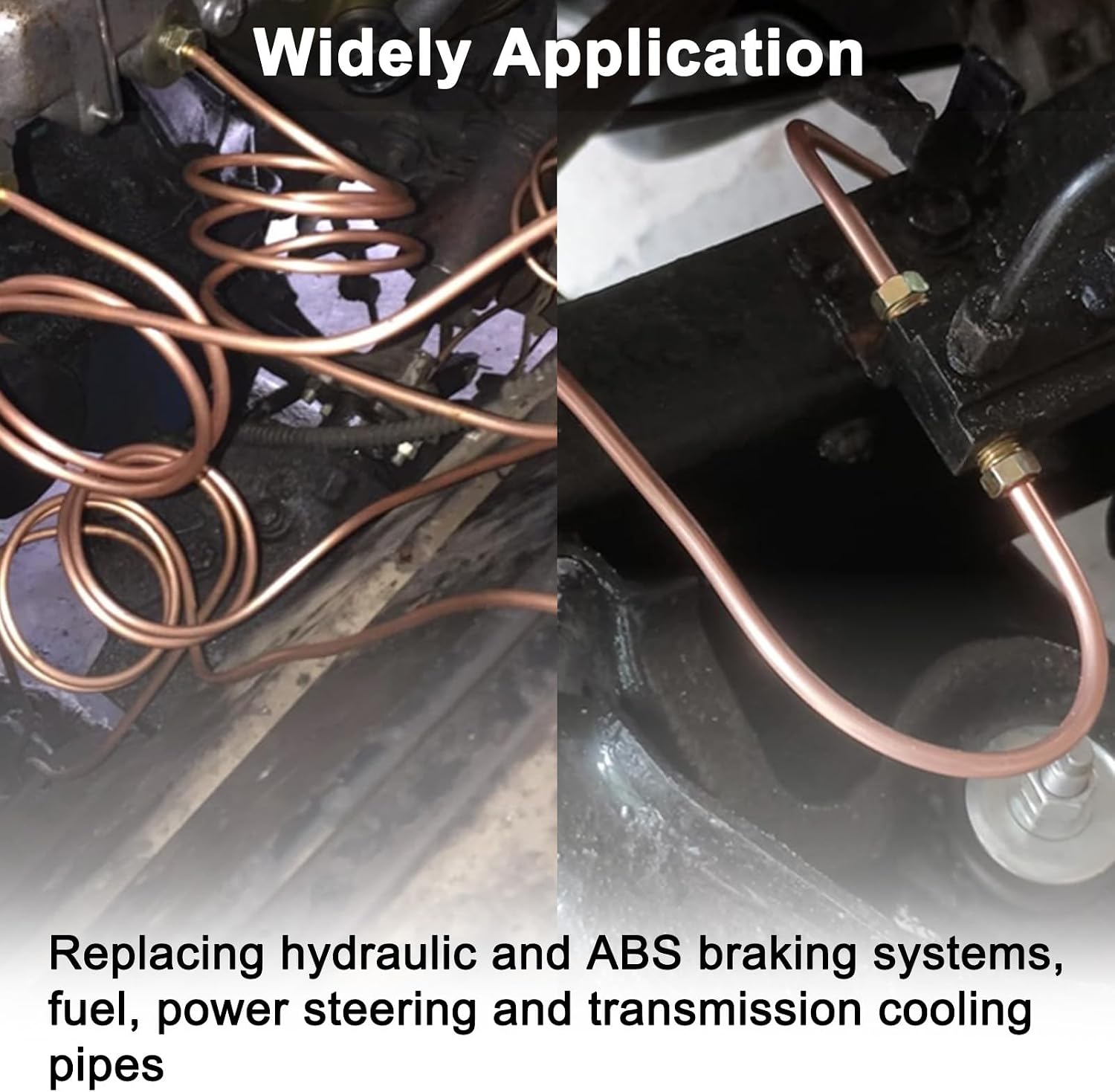 MuHize 3/16" 25 Ft Brake Line Tubing Kit - 3/16 Upgraded Copper Coated Flexible Brake Line Kit, Easy to Bend and Flare, Corrosion-Resistant (Includes 16 Fittings, 4Pcs Unions+8Pcs Nut)