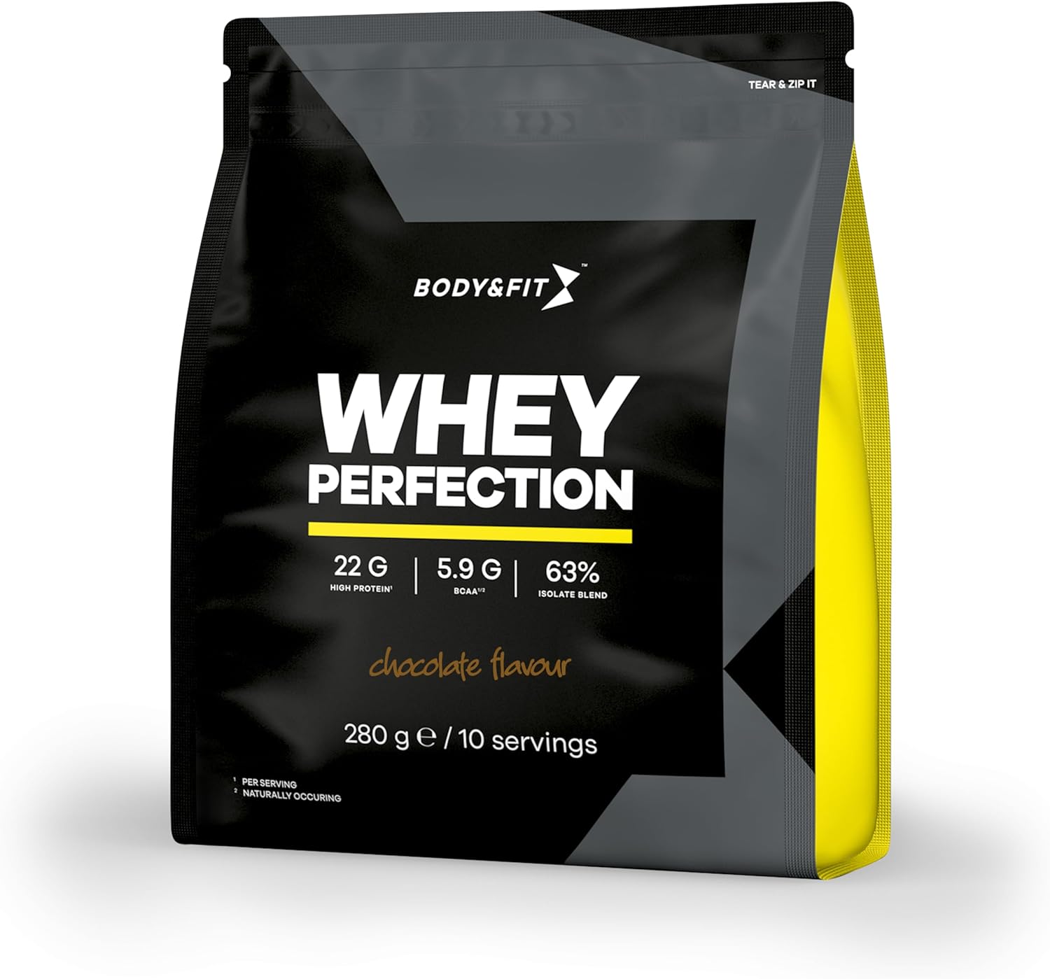 Body & Fit Whey Perfection Whey Protein Spieropbouw en Herstel, Proteïnepoeder met BCAA Aminozuren, Chocolade 280 gram (10 shakes)