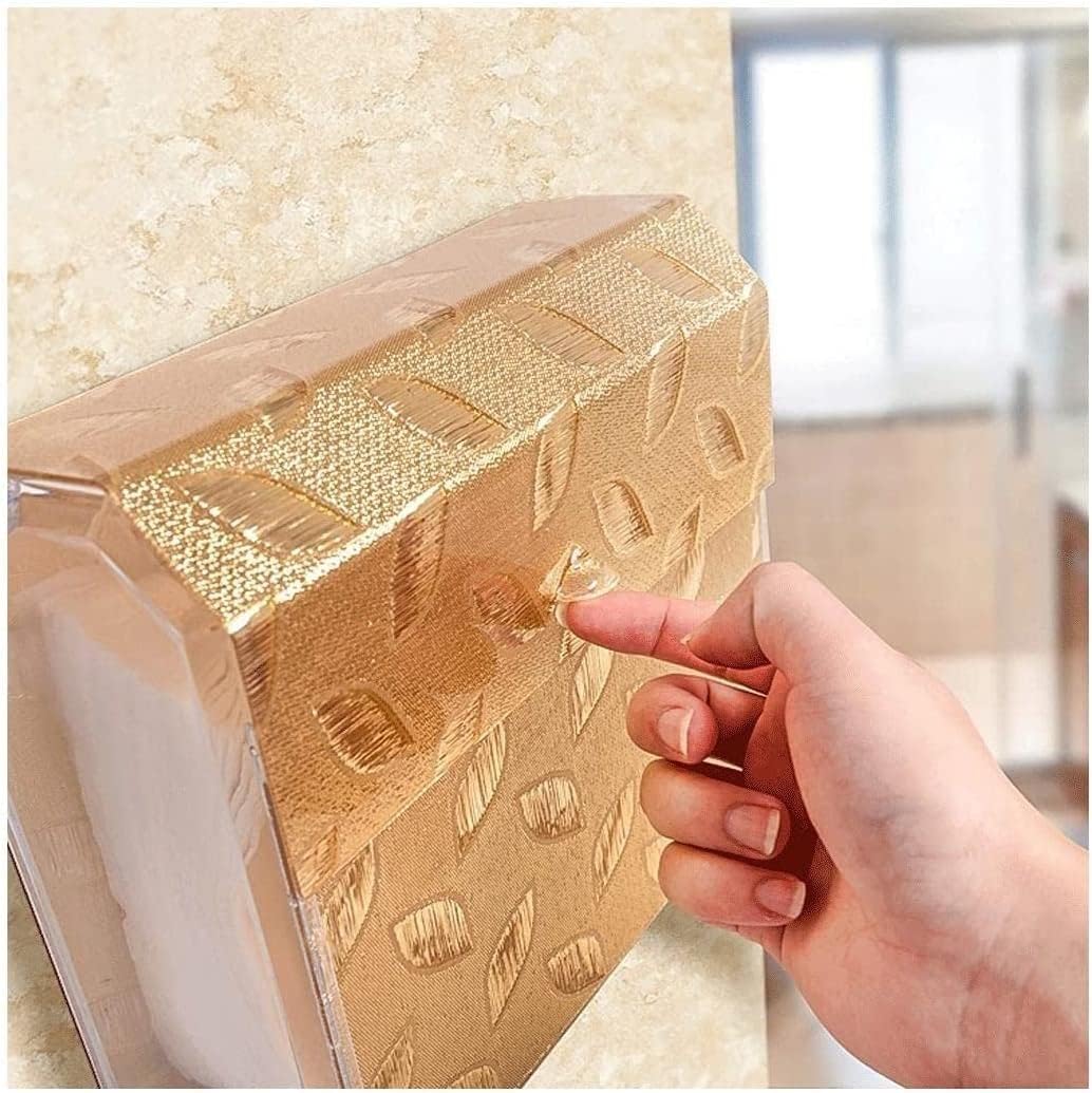 Paper Towel Dispenser Commercial Paper Towel Dispensers Wall Mount Waterproof Paper Towel Holders Acrylic Toilet Roll Holder Toilet Paper Holder High Capacity (Gold 1)
