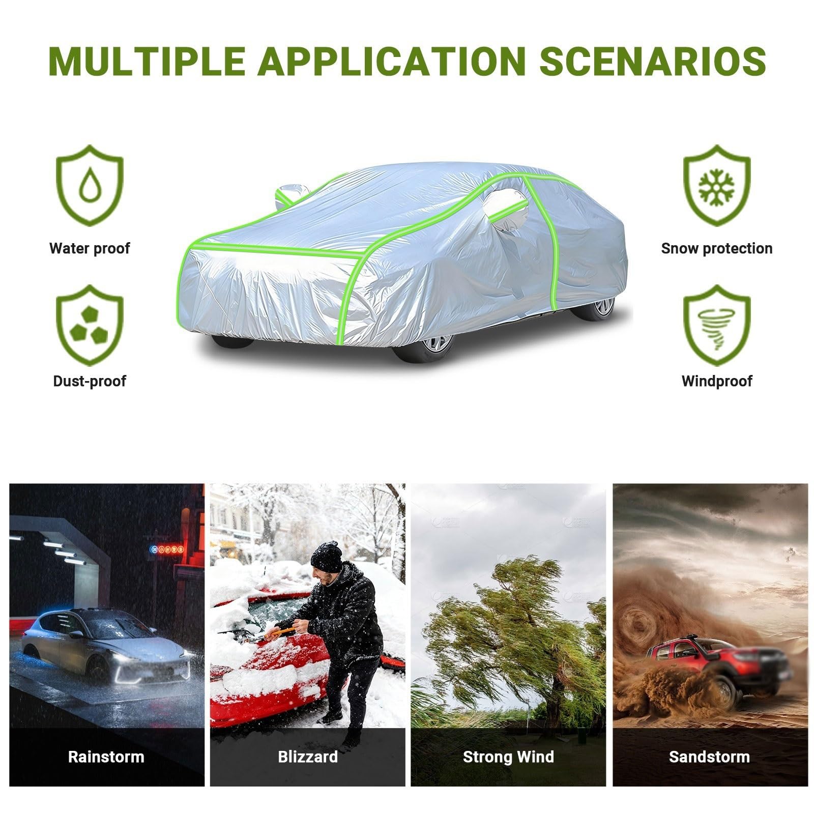 Funda Coche para Toyota Corolla Touring-Sport-2019-2022|Lona Oxford Coche con Cremallera/Reflectante|Resistente Exteriores|Impermeable,con protección Solar y Anti-excrementos de pájaros