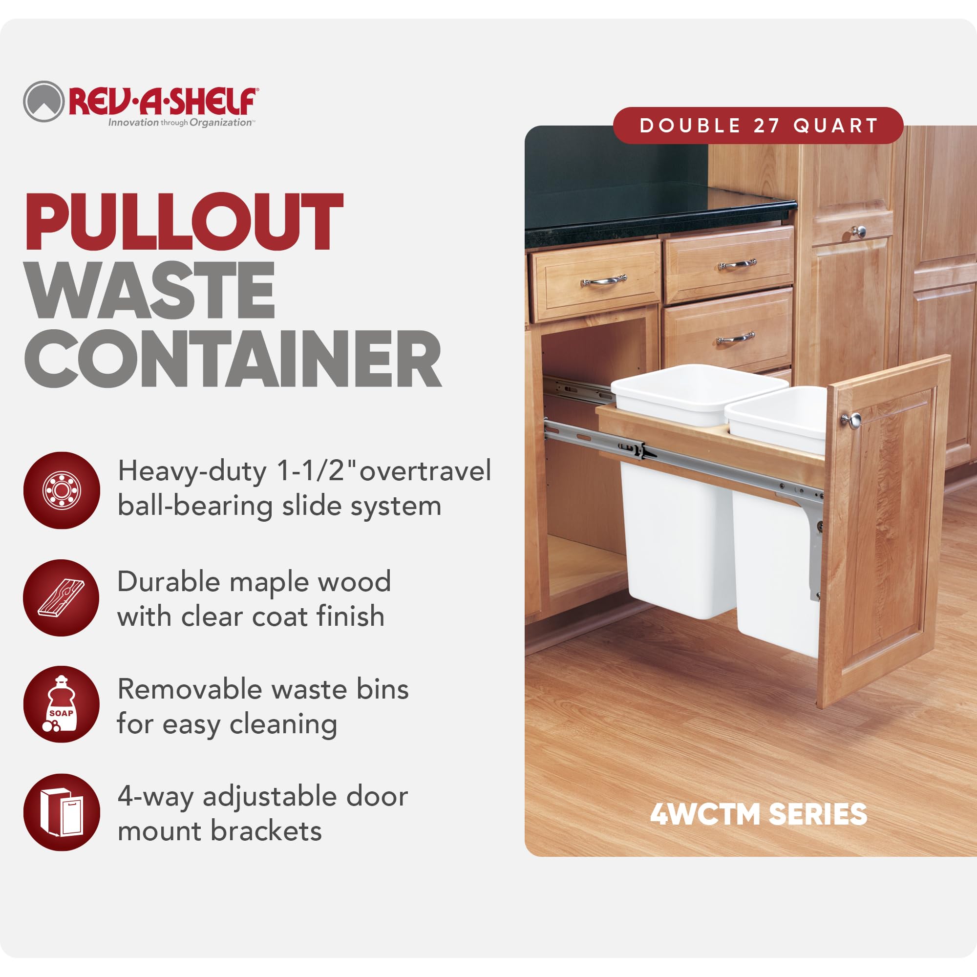 Amazon.com: Rev-A-Shelf Top Mount Double Pullout Under Cabinet 27