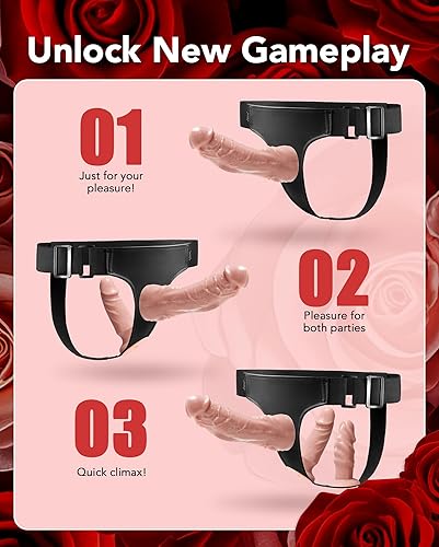 Miniatura 3 de UTIMI Correa de sexo de amarrar con consolador de silicona juguetes sexuales para masturbación femenina y lesbiana, lubricante incluido
