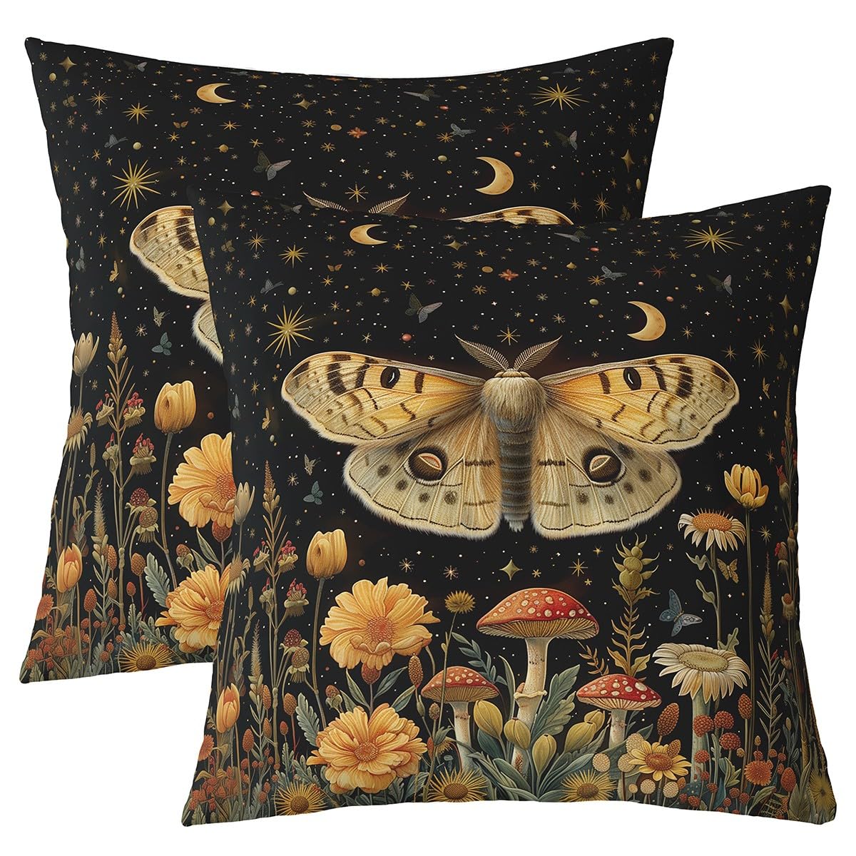 Housse de coussin champignon 40x40 cm lot de 2 pour la décoration de chambre d'enfant