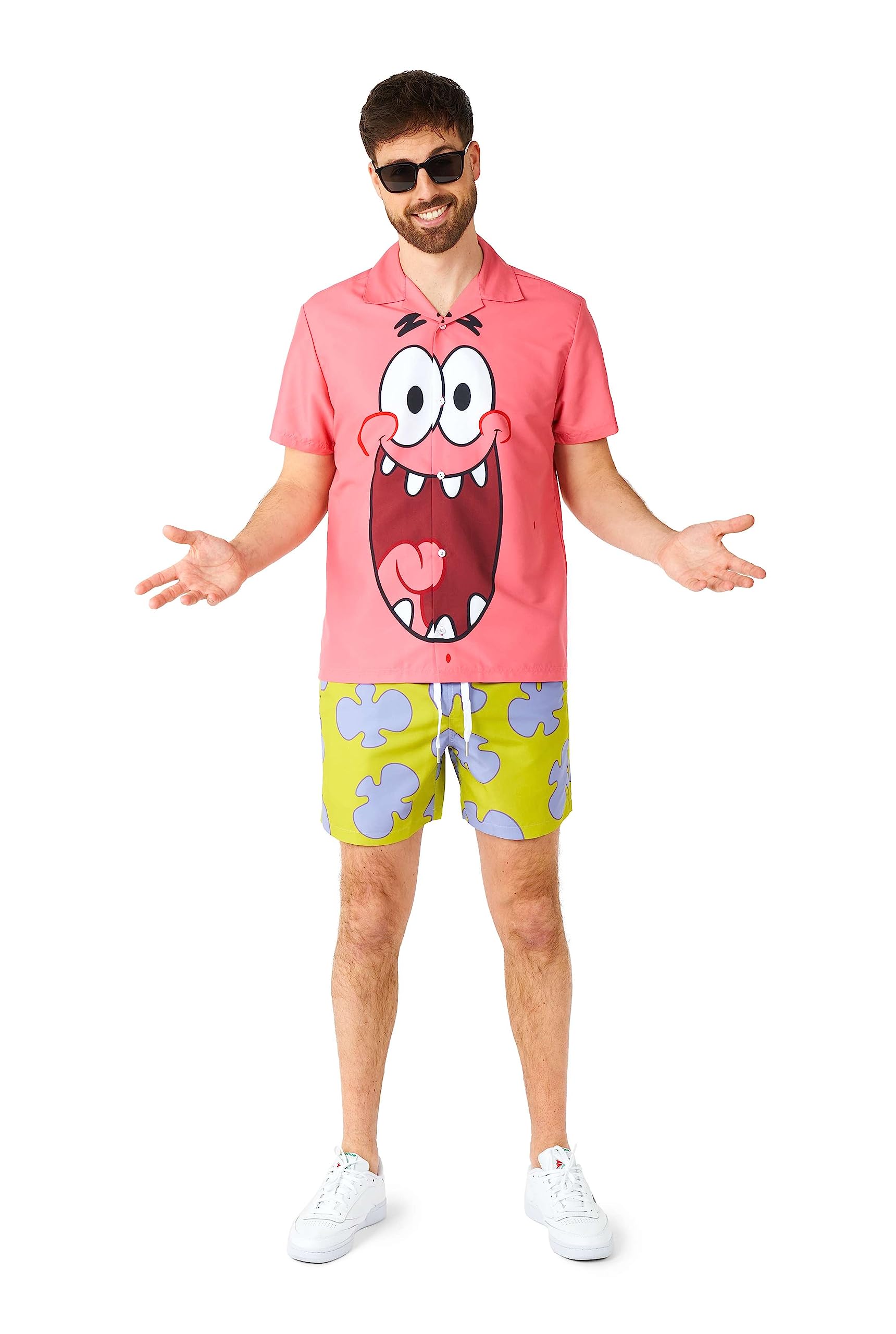 Suitmeister Herren Kostüm Set – Shorts & Hemd – Halloween, Party, DC, Spongebob, Pride, Hawaii