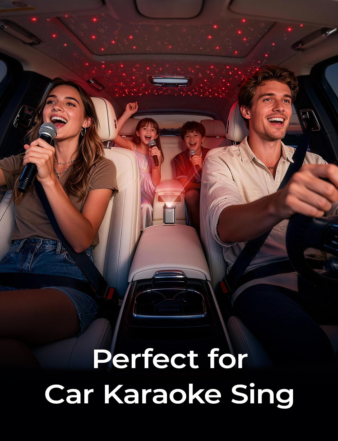 LISEN 4 in 1 Starlight Retractable Car Charger, 75W USB C Cigarette Adapter Fast Charging, Starlight Retractable Car Accessories for Women Mom, for iPhone 17 Pro Max Air 16 15 14 13 12 view 3