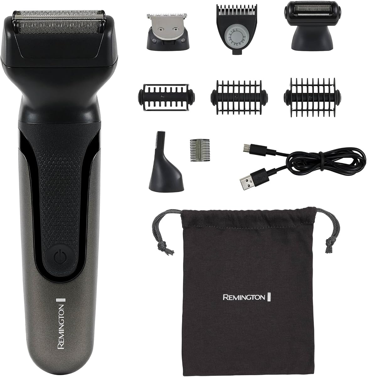 ONE Shave & Groom Multi-Tool Electric Razor for Men, Foil Shaver with 4 Full-Size Attachments & 5 Adjustable Combs for Beard, Face & Body Grooming