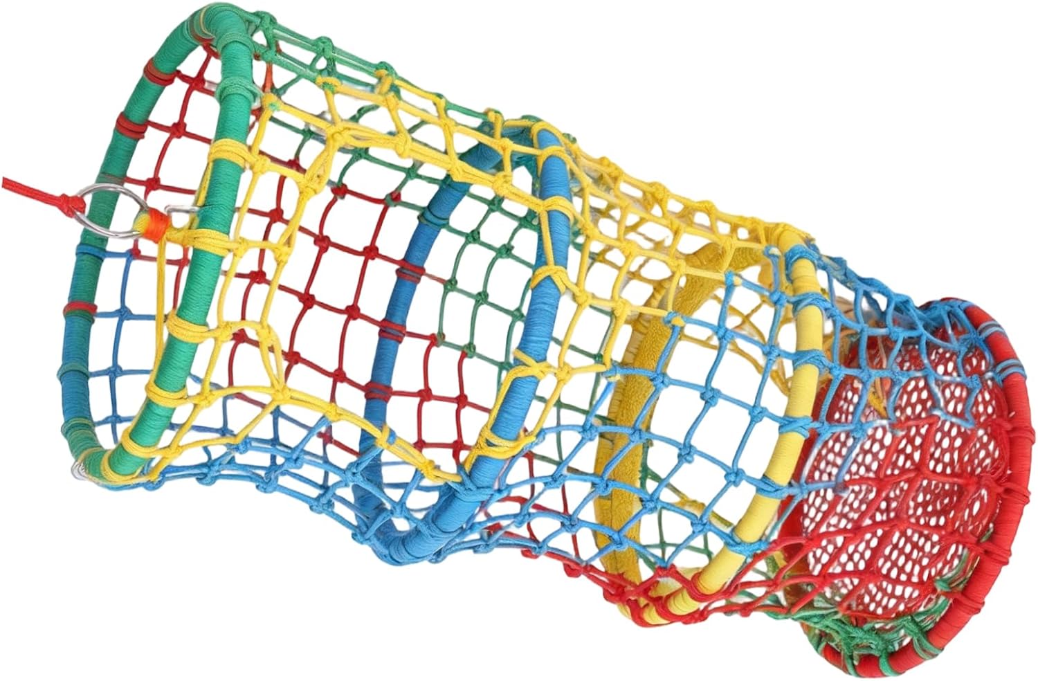 Outdoor Climbing Cargo Net Intelligent Physical Swing Rope Ladder Load Safety Protection 31.5x31.5x78.74in 3/5 Tiers for Treehouse Backyard Monkey Bars (T)
