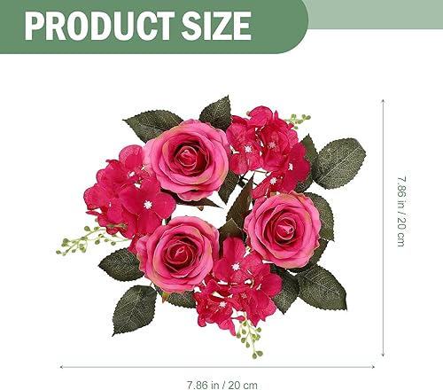 Miniatura 2 de Anillos de vela de flores, anillos de vela de rosas, decoración floral artificial, centros de mesa, decoración de rosas, anillos, coronas para el