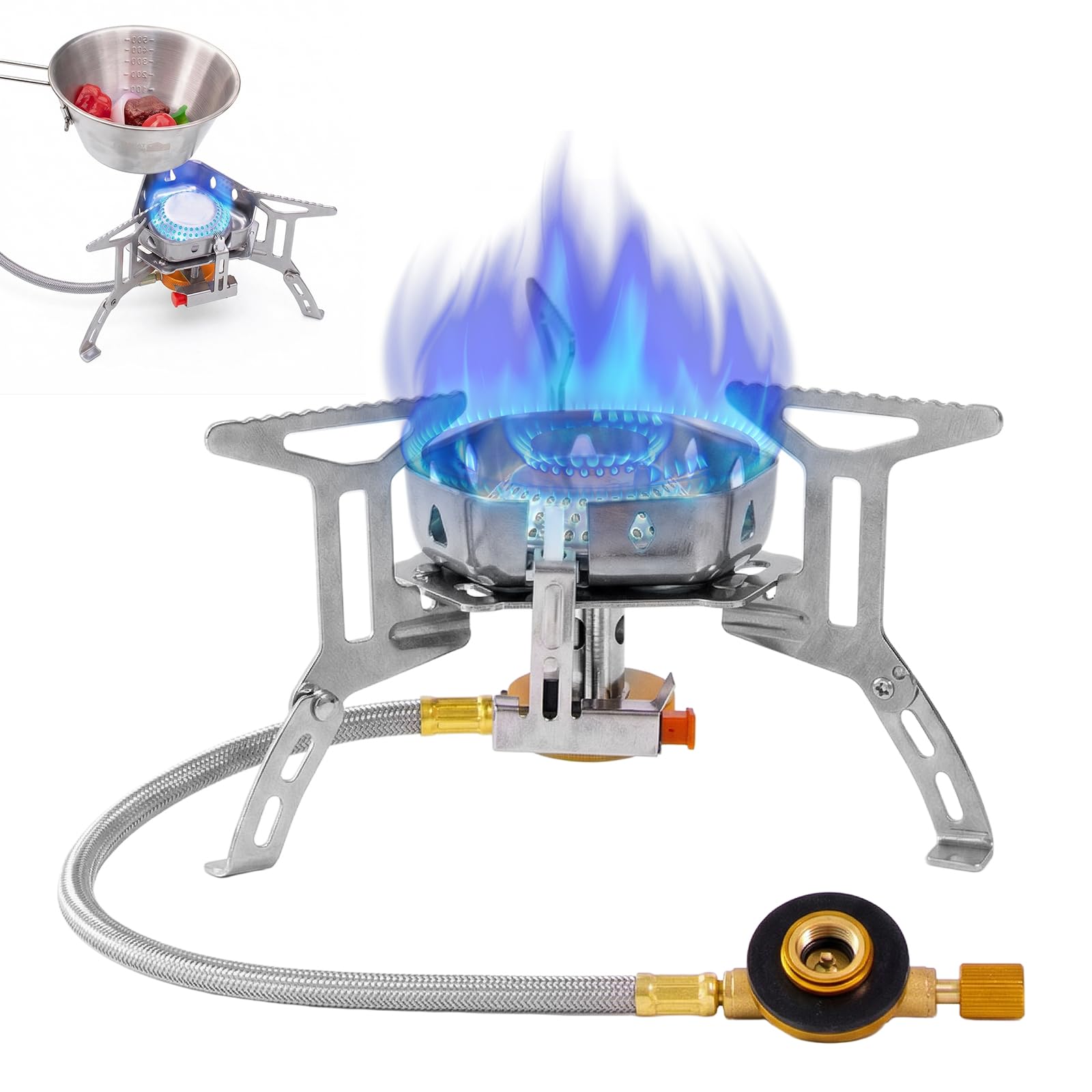 Mini réchaud à gaz extérieur pliable pour camping et randonnée