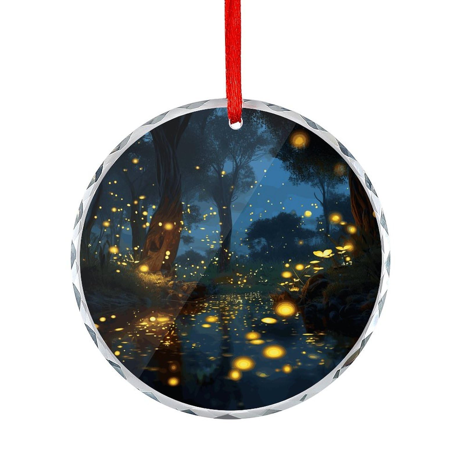 Fodpand Women's Style Fireflies Round Glass Ornament Keepsake Gift Exchange Ideas Car Decor,Christmas Ornaments For Tree Window Garden Ornaments