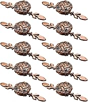 Vista 6 de Tiradores de cajones antiguos de forma redonda para armario, cajón, puerta, cocina, paquete de 10 unidades (latón antiguo, 4.646 in)