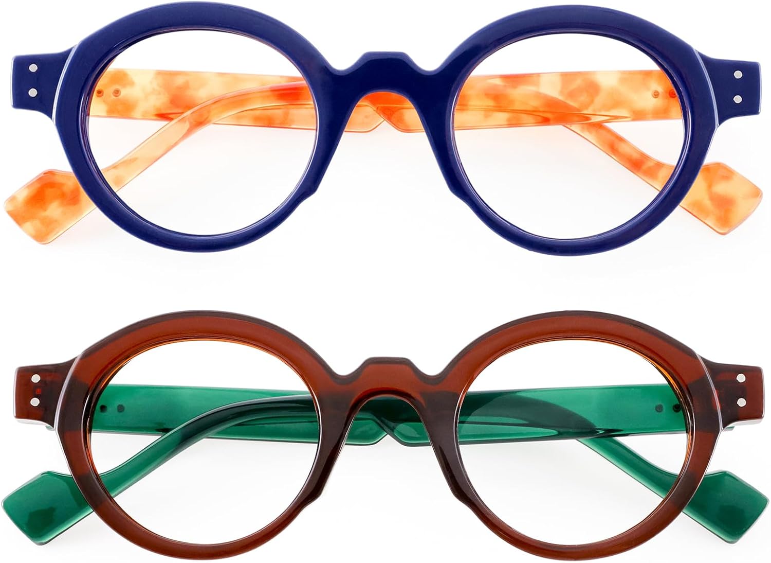 Round Small Frame Reading Glasses for Women Readers for Men Blue Light Blocking Retro - Image 7