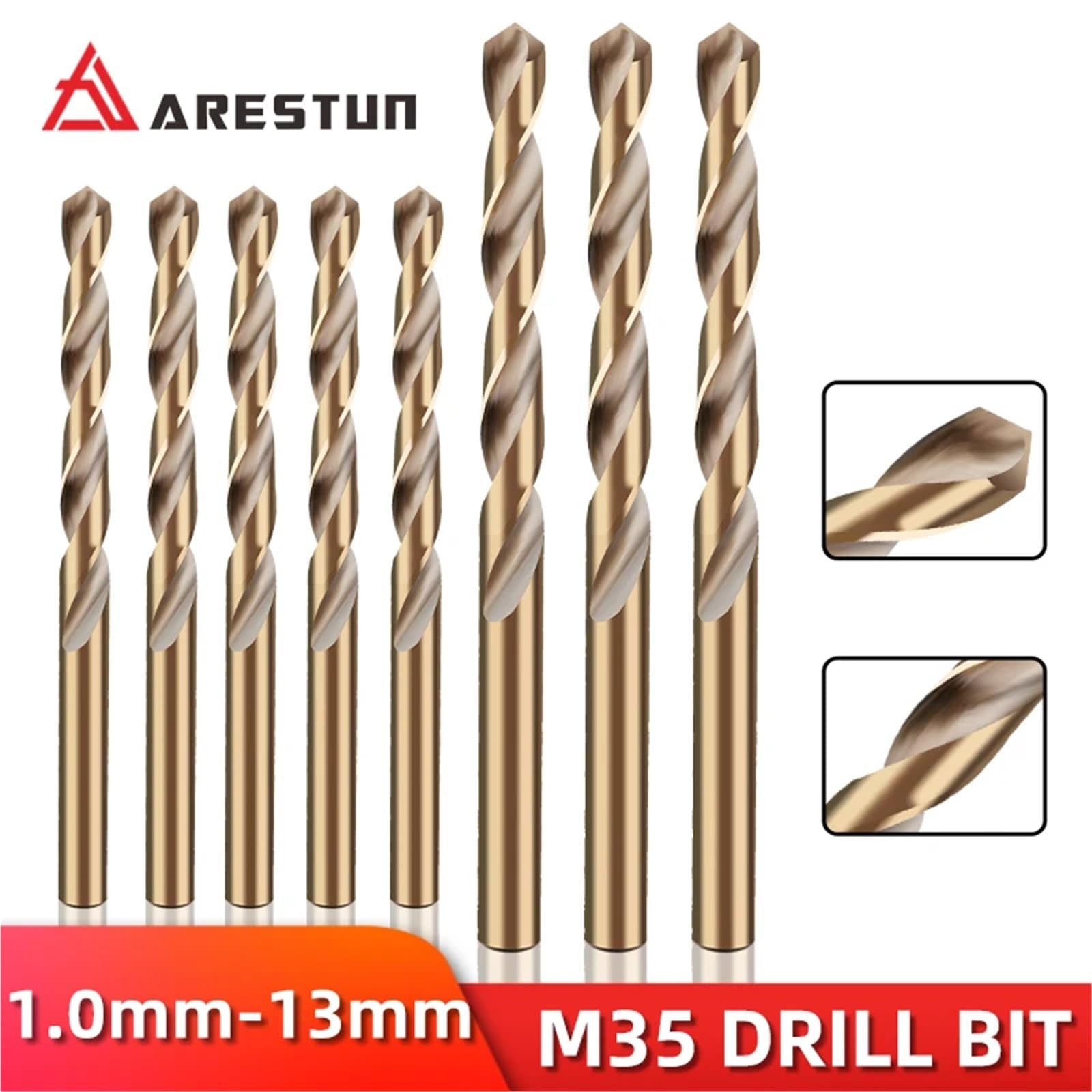 Juego de brocas helicoidales M35 2 filos for 8% cobalto for acero inoxidable, madera y metal broca(8.0mm)