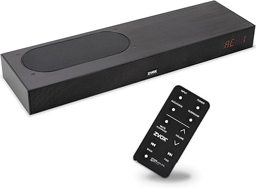 ZVOX AccuVoice AV835 - Barra de sonido aclaradora de diálogo, tecnología auditiva patentada con 20 niveles de impulso de voz, woofer dual, altavoz