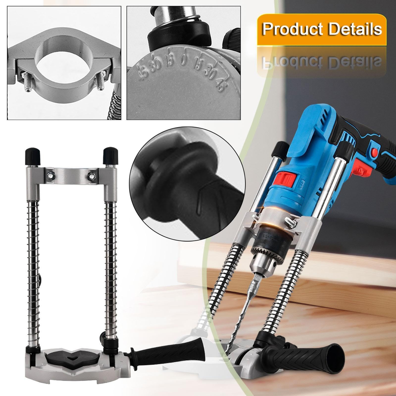 Soporte Vertical para Taladro, Soporte de Posicionamiento para Taladro Eléctrico, Guía para Taladro, Montaje de Aleación de Aluminio, Altura Ajustable