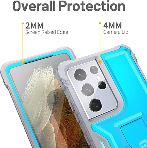 Miniatura 2 de FITO - Funda compatible con Samsung Galaxy S21, doble capa a prueba de golpes resistente para Samsung Galaxy S21 con función de atril incorporada