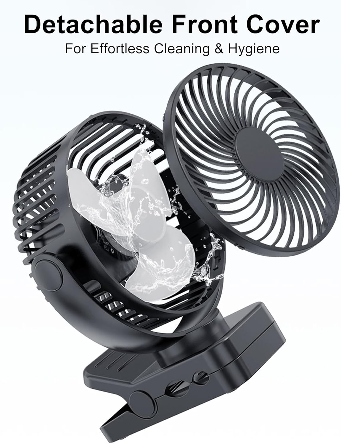 Magnetic Clip on Fan for Golf Cart, 12000mAH Battery Operated Portable Fan with 3 Speeds, LED Lantern, Magnetic Base, Suitable for EZGO Club Car Yamaha, Golf Cart & Cruise Ship Accessories - Image 8