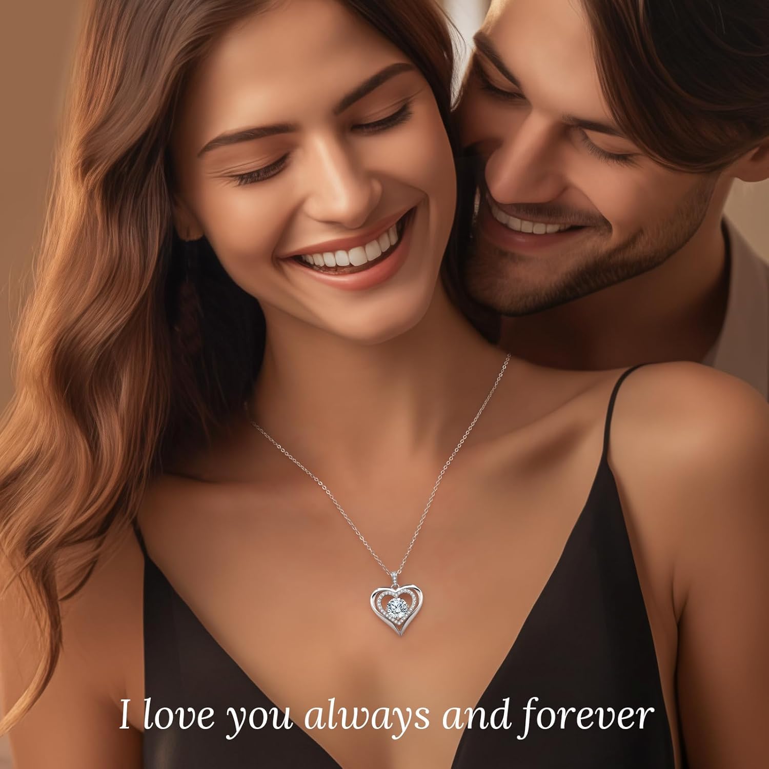 Valentine's Day Gift Moissanite Heart Pendant Necklaces for Women, 925 Sterling Silver Necklace Engraved with 'I LOVE YOU', Ideal Anniversary Birthday Jewelry Gifts for Mom Wife Girlfriend Daughter Her - Image 3