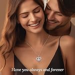 ANDSO Moissanite Heart Necklace for Women 1-3 Carat S925 Silver Pendant | Diamond-Like Sparkle, Gift-Ready Packaging for Wife, Mom, Girlfriend or Treat Yourself, Anniversary Birthday Jewelry Gifts