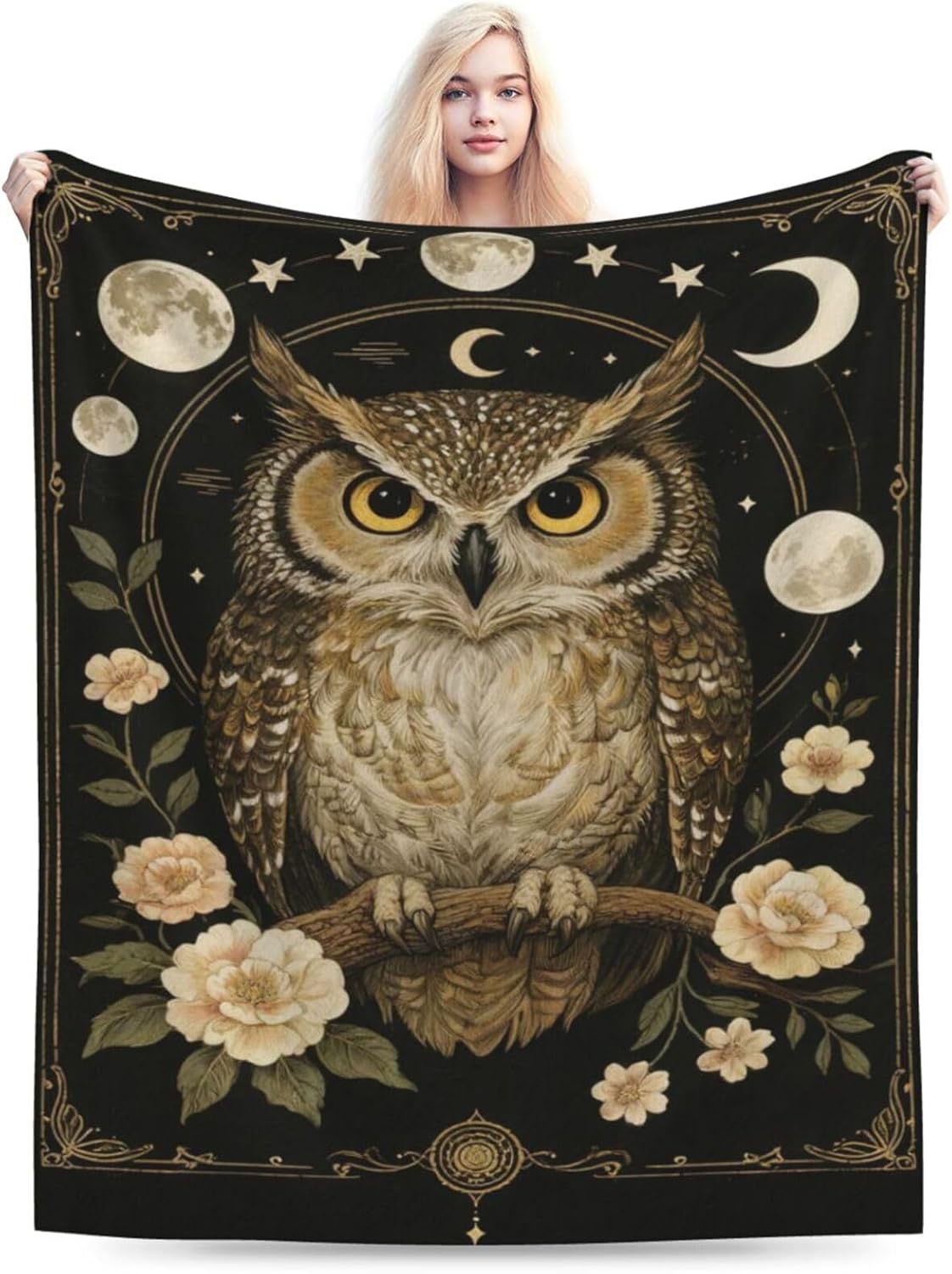 Owl Blanket Owl Gifts for Women Girls Lightweight Throw Blanket Soft Flannel Cozy Fleece Fuzzy Plush Warm Bedding Stuff for Kids Adults 40 x 50 Inch - Image 5