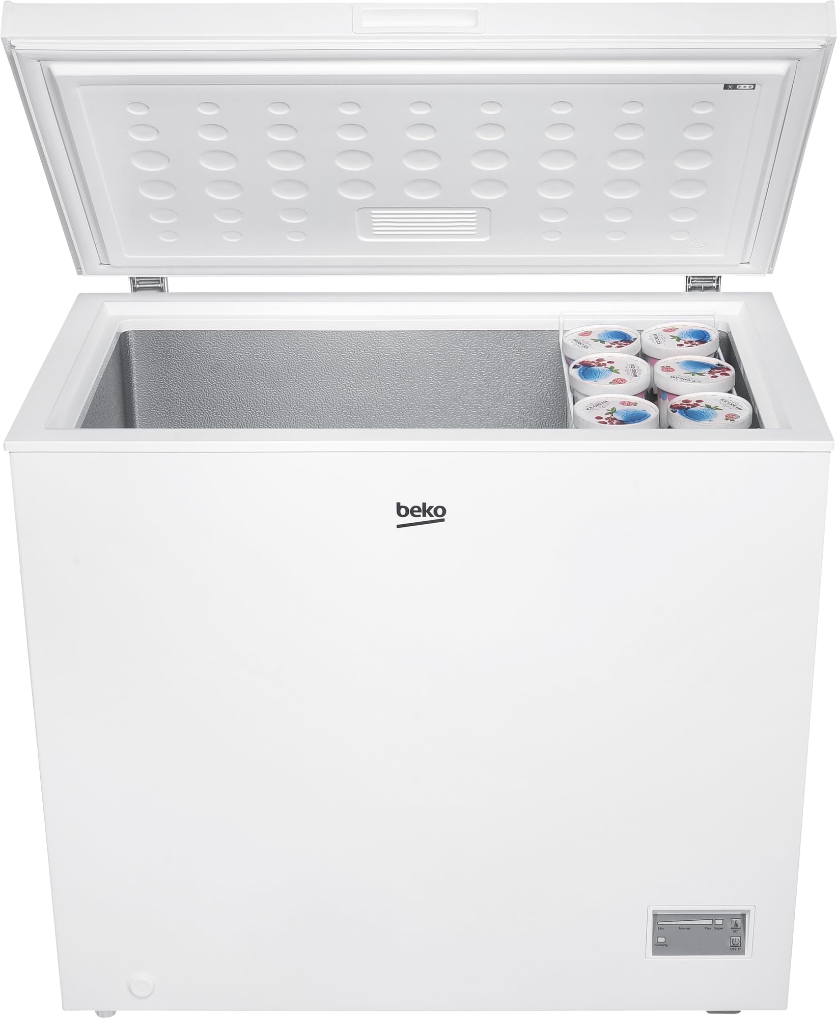 Beko CF200CWN - Frigorífico, 198 L, volumen neto, 1 cesta para congelador, función de congelación, ruedas de transporte, sistema indicador LED, 40 dB (A), blanco