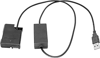 USB to Dummy Battery 40â€ Adapter Cable to Replace EN-EL14 (EP-5B) Batteries Compatible with Nikon Df, D5600, D5500, D5300, D5200, D5100, D3500, D3400, D3300, D3200, D3100 & More
