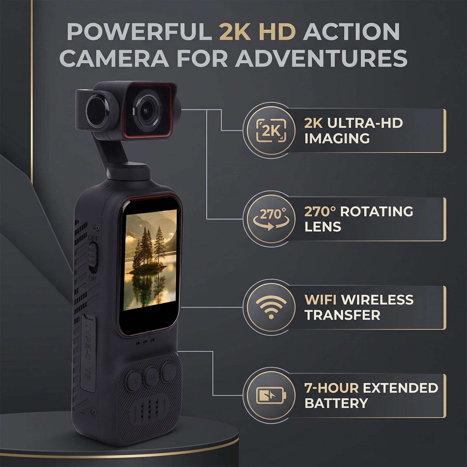 Fotocamera Portatile per Vlogging 4K con Foto da 12 MP