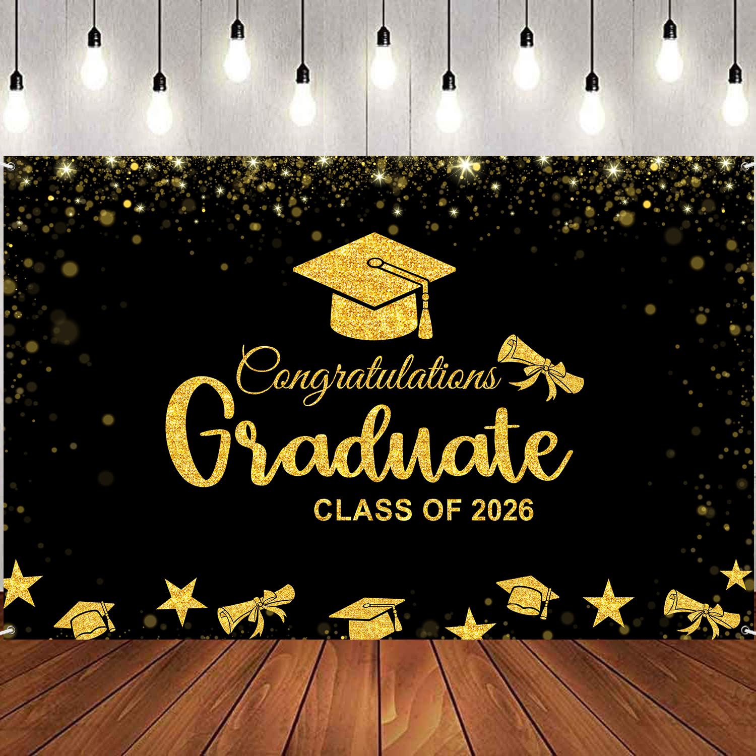 2026 Graduation Backdrop Banner, Class of 2026 Photography Backdrop Graden Banner Congrats Grad Party Decorations Photo Booth Props Graduation Poster