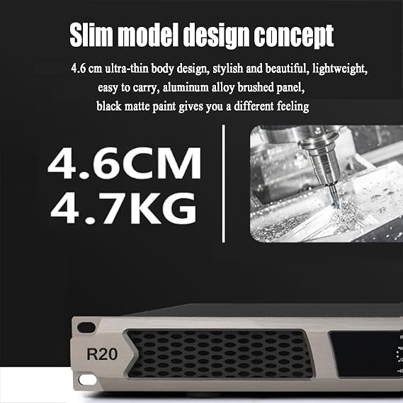 Professional Power Amplifier, 600W, Digital Post-stage for Home, Karaoke, Theater Speakers, XLR Interface, Dual/Four-channel Output