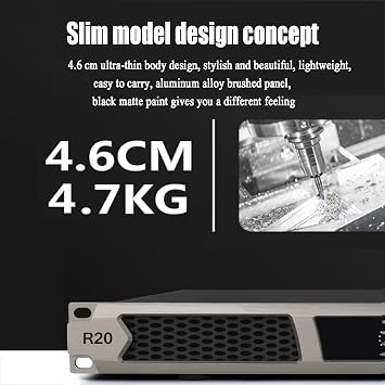 Professional Power Amplifier, 600W, Digital Post-stage for Home, Karaoke, Theater Speakers, XLR Interface, Dual/Four-channel Output