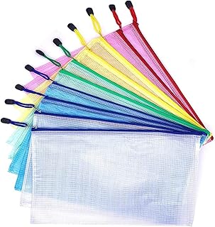 Sacchetto di Zip Impermeabile A5 10 Pezzi Sacchetto del documento Trasparenti Cerniera A5 Astuccio Documenti Accessori da Viaggio Uffici Scuola