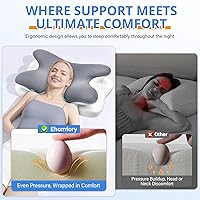 Vista 6 de Almohada cervical para el cuello, almohadas ergonómicas de espuma viscoelástica para aliviar el dolor de cuello con funda de almohada transpirable