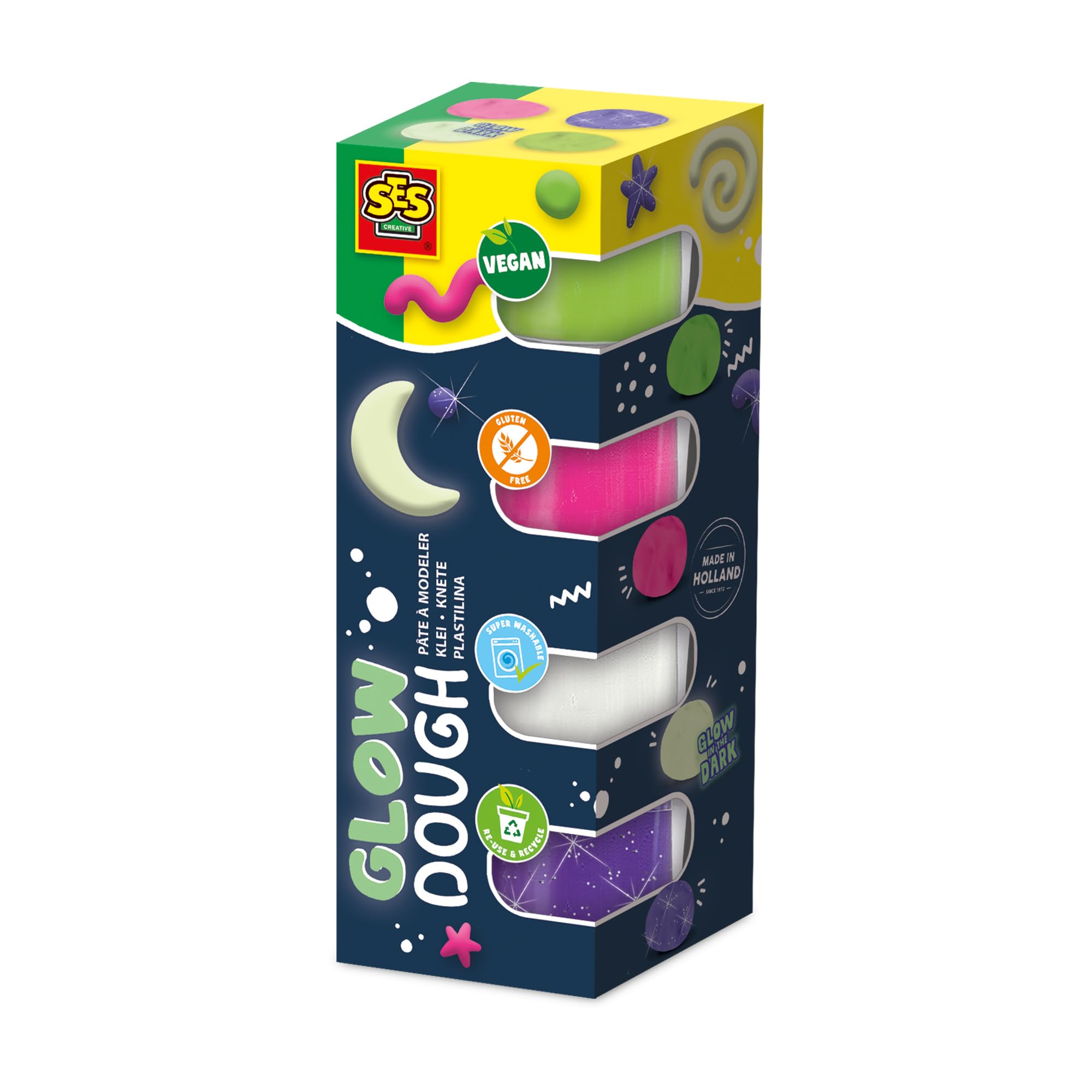 SES Creative Feel good dough - Glow (4x90gr)