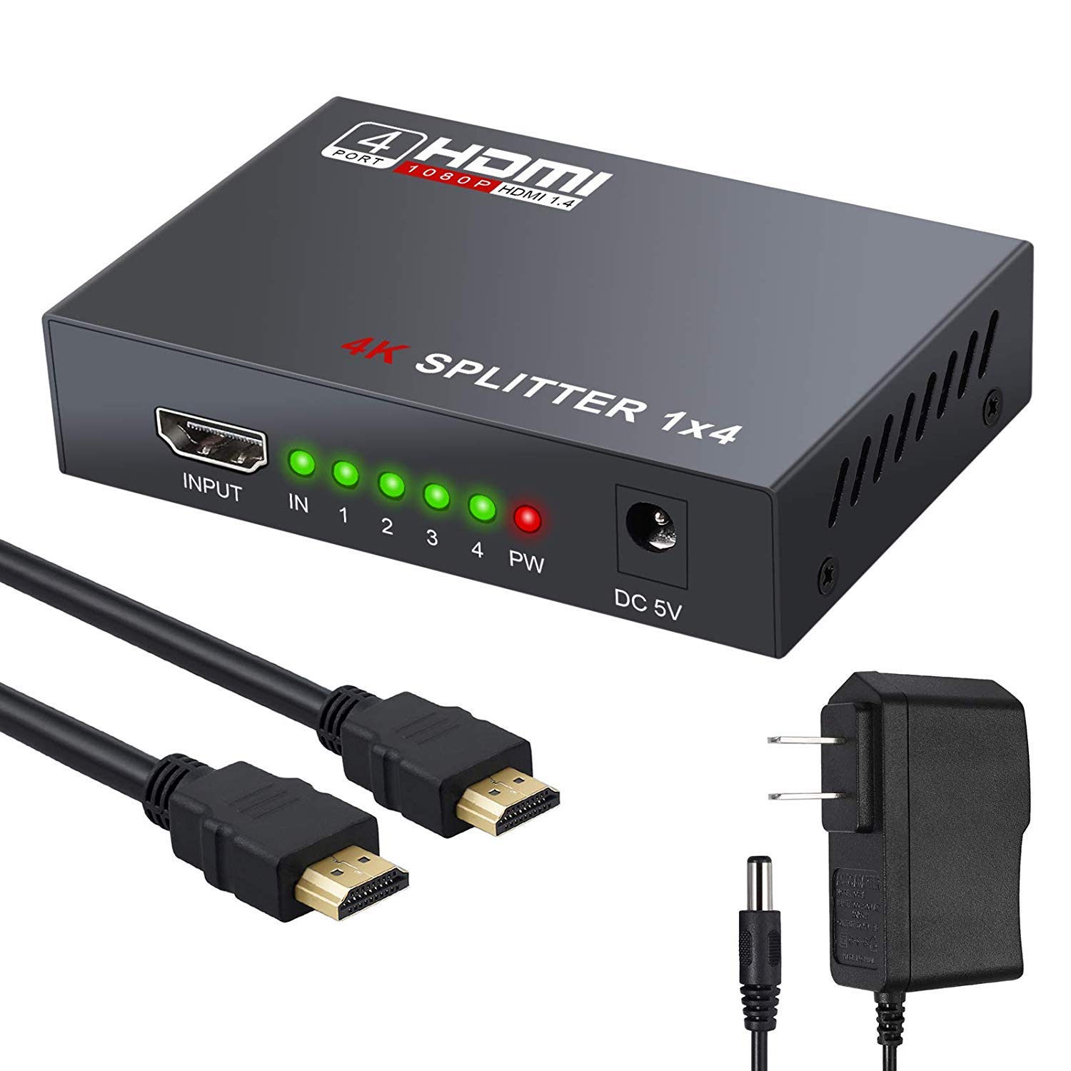Microware HDMI 1X4 Splitter V1.4Digital 1X4 HDMI Switch for Full HD