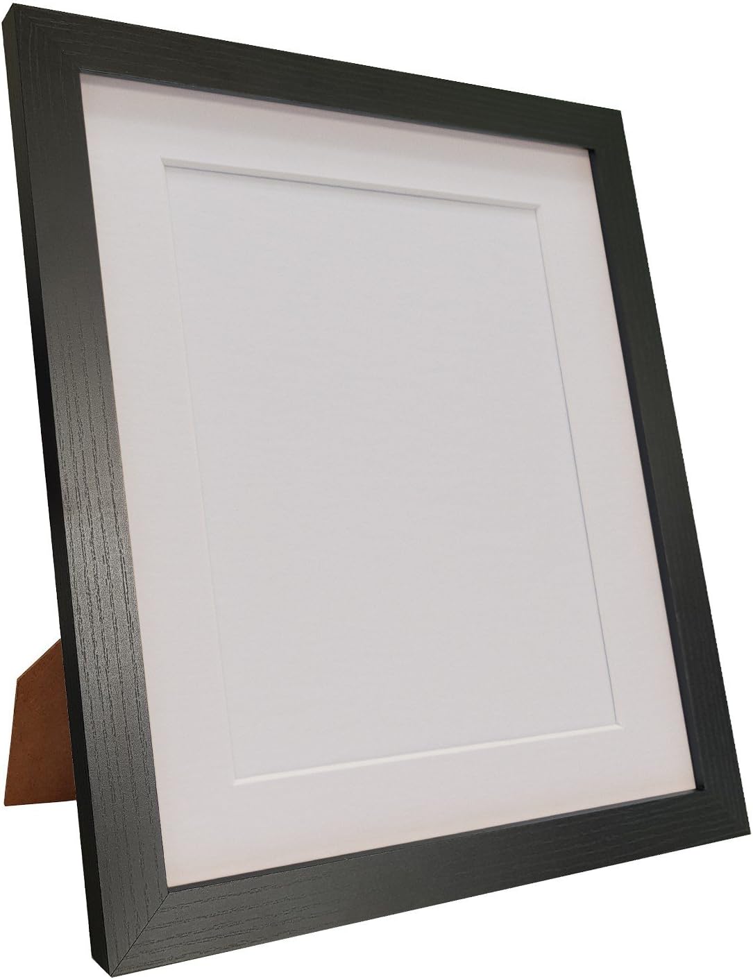 FRAMES BY POST H7 Picture Photo Frame, Black Ash with Ivory Mount, 50 x 40 Image Size 40 x 30 cm, Plastic Glass