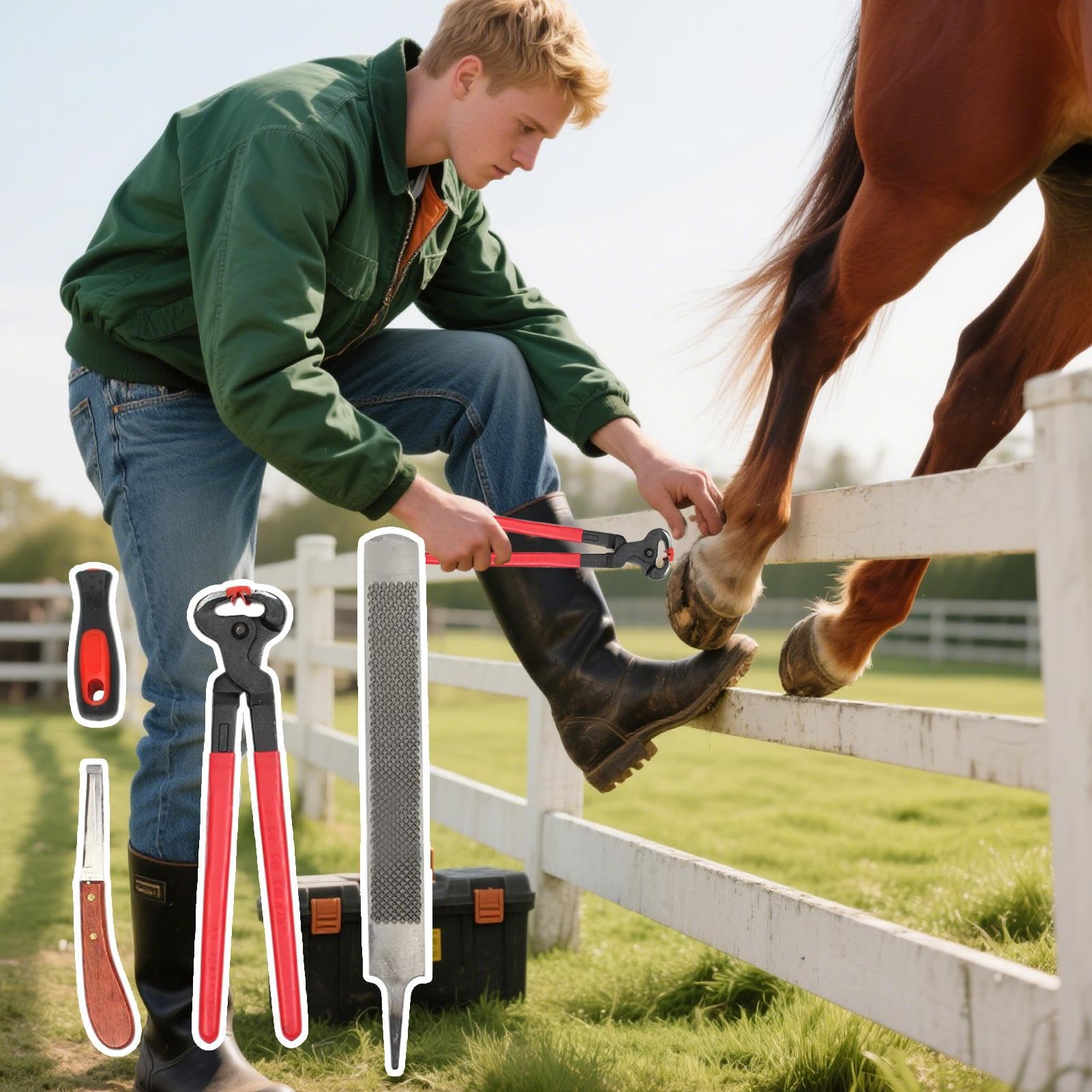 Scalpello da taglio per unghie di capra,Attrezzature per la rifilatura dei bovini - Set di suole antiscivolo per unghie di equidi, bestiame, stalla, toelettatura e falciatura