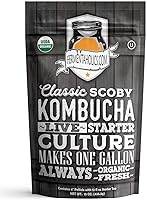 Vista 4 de Kombucha Essentials Kit – Incluye Kombucha Orgánica USDA SCOBY + tarro de fermentación de vidrio de 1 galón con cubierta transpirable + tiras de pH