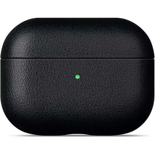 Lopie Leather Case Compatible with AirPods Pro 3rd Generation, Protective Hard Cover Fully-Wrapped with Top Grain Leather, Handmade for AirPods Pro 3 Case Cover (Not for AirPods Pro 2nd Gen) - Black