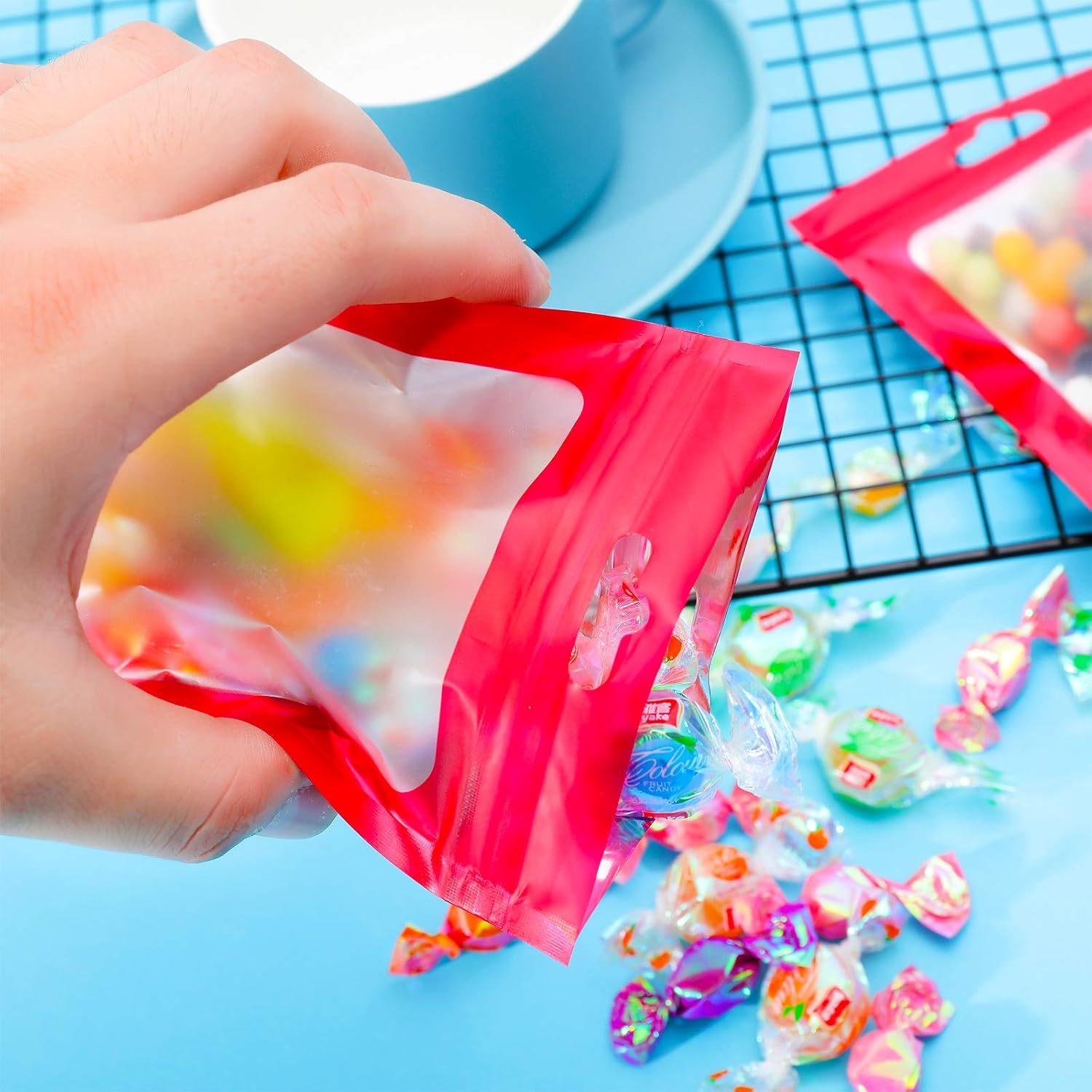 Black Mylar Self Seal Bag Bolsas De Almacenamiento De Alimentos A Prueba De Olor Con Ventana Transparente Bolsas De Mylar Rellabl Bolsa De Papel De Aluminio Bolsas De Embalaje Al Por Menor