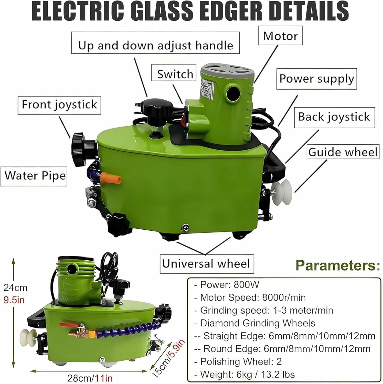しる！ページ 電気ハンドヘルドガラスエジャー-800W電気小型ガラス縁取りマシン