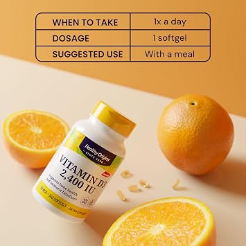 Healthy Origins Vitamin D3 2, 400 Lulanolin Gels, 120 Count