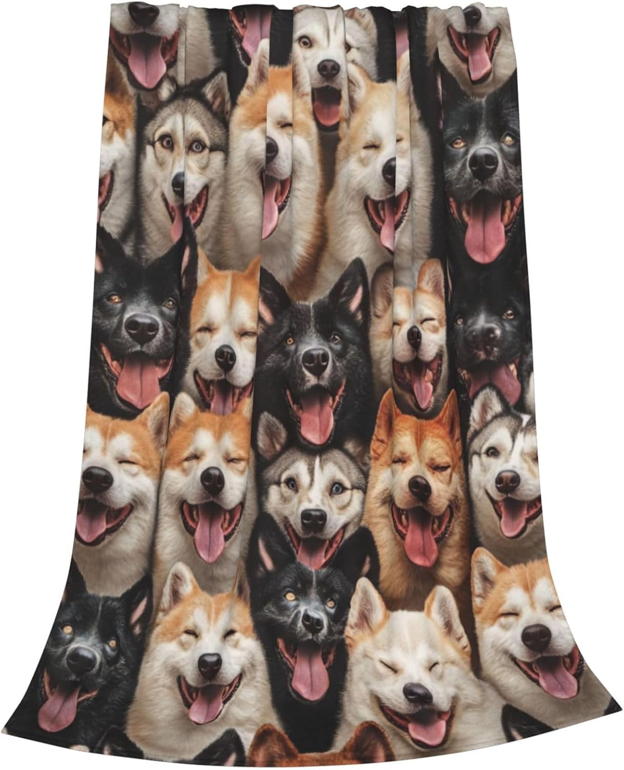 Funny Akita Dog Lovers Merchandise Blanket Throw Ultra Soft Light Anti-Pilling Cozy Flannel Cute Dogs Puppy Blankets for All Seasons Bedroom Pet Bed and Sofa Quilt 80"X60" Akita Gifts for Men & Women