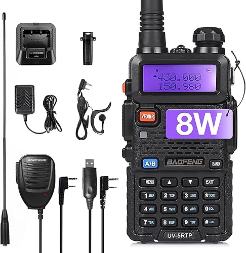 Miniatura 3 de BAOFENG UV-5RTP 841W Radio bidireccional, alta potencia de doble banda de largo alcance para adultos, radioaficionado de mano Tri-Power con