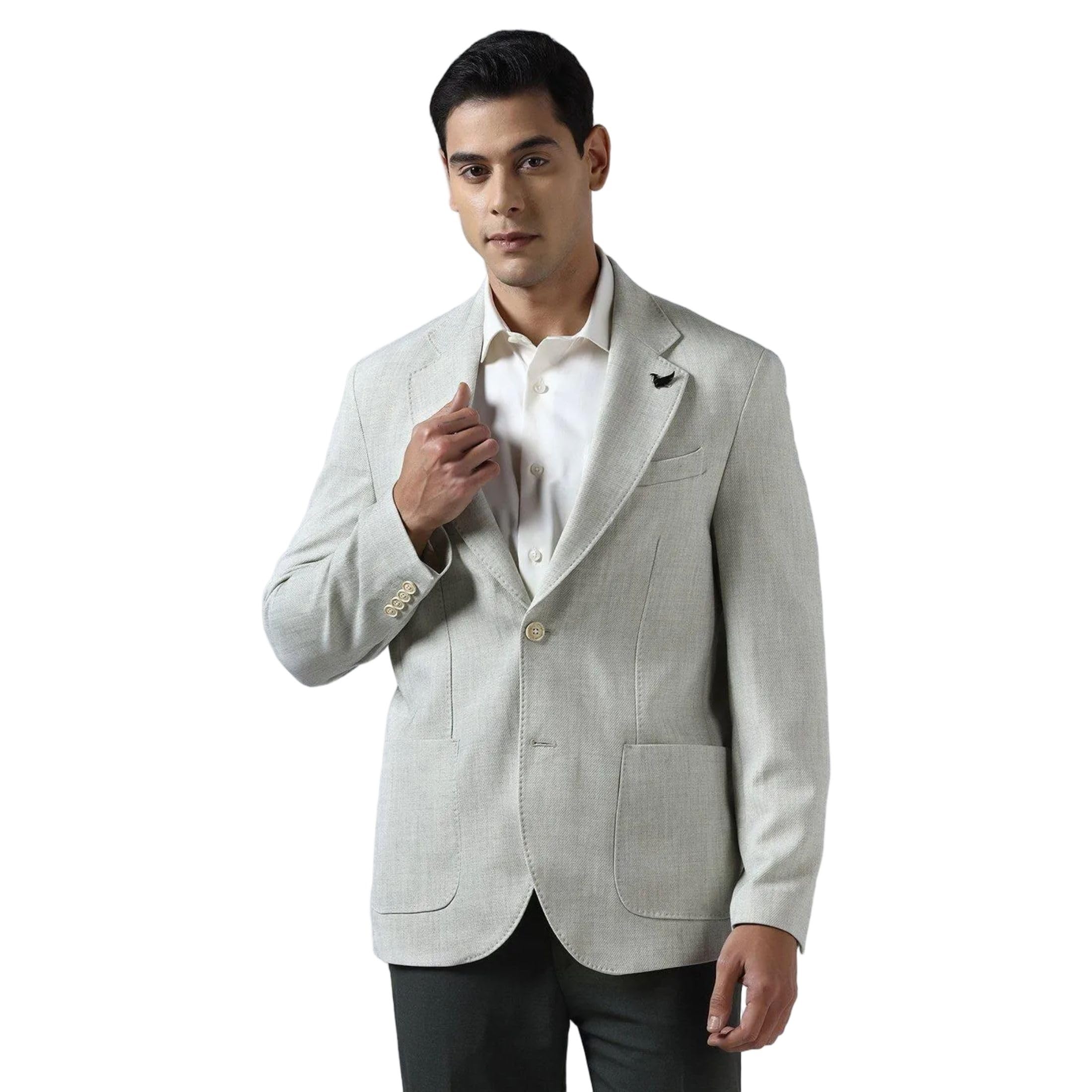 blackberrys Men Poly-Blend Black Textured Slim Fit Blazers-picture-38