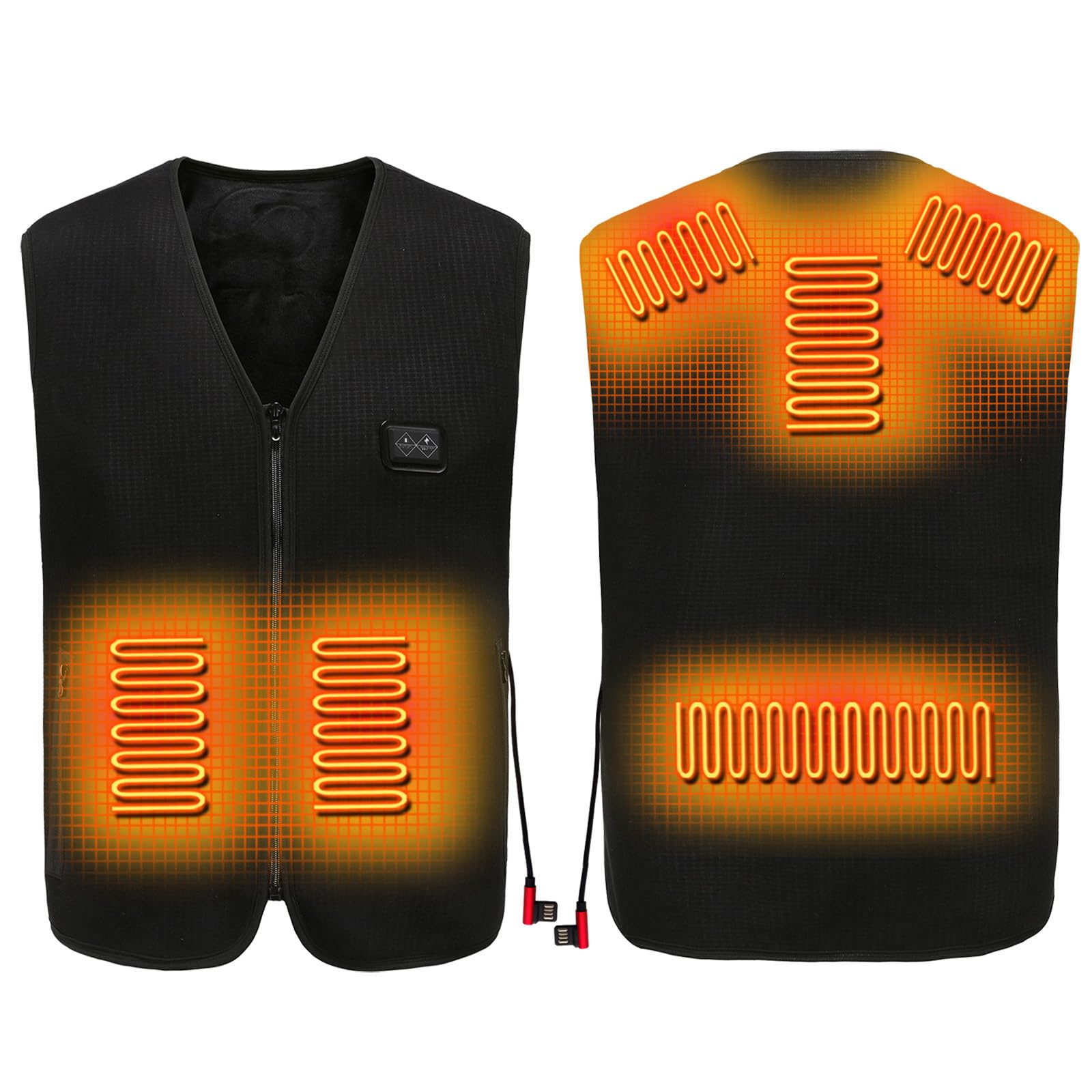 Chaleco Calefactor Eléctrico Usb Hombre Mujer Chaqueta Calefactable Chaqueta TéRmica de Invierno sin Mangas, 6 Zonas Calefacción Chaqueta Casual sin Capucha Inteligente Temperatura Control