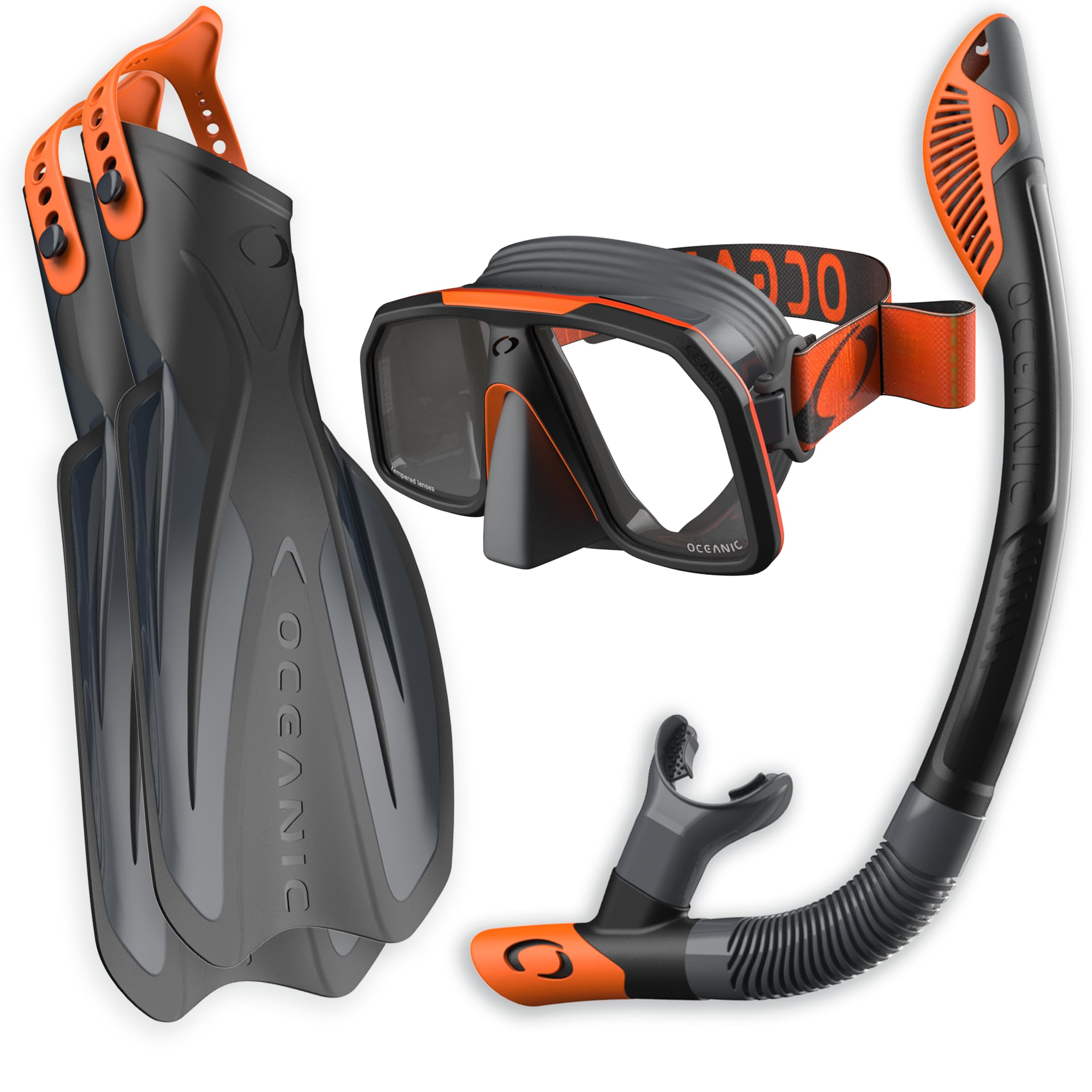 Oceanic Pro-02 - Set da snorkeling per adulti, LG/XL, colore: Nero