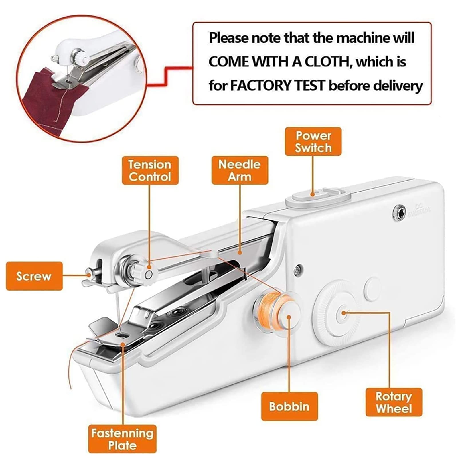 Macchina Da Cucire Portatile, Dispositivo Per Cucire Manuale Elettrico Portatile Con 49 Pezzi Di Accessori Per Cucire, Due Tipi Di Alimentazione, Punto Veloce E Facile Da Usare, Per Vestiti, Tessuti