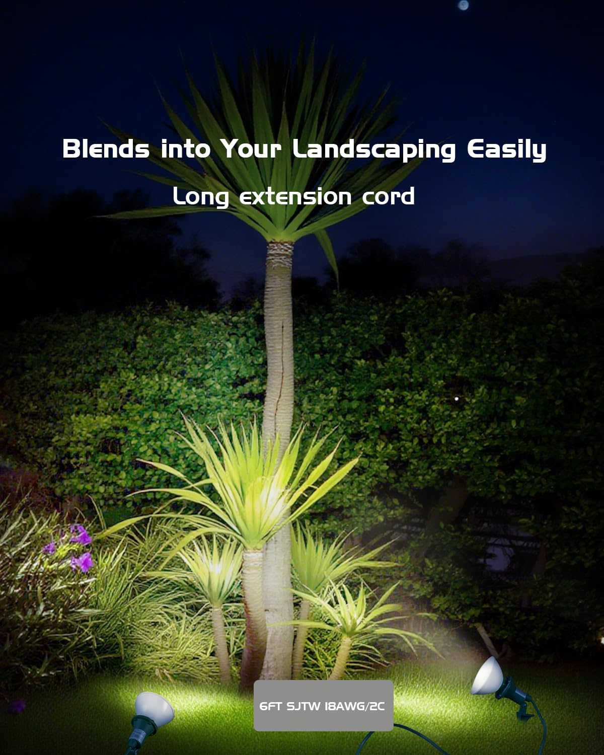 Outdoor Spotlight with Ground Stake, Durable Floodlight Fixture, Weather Resistant, Heavy Duty for Yard, Flag, Holiday Decor, 120V, 6FT Power Cord, PAR38 Bulb Base, ETL Listed