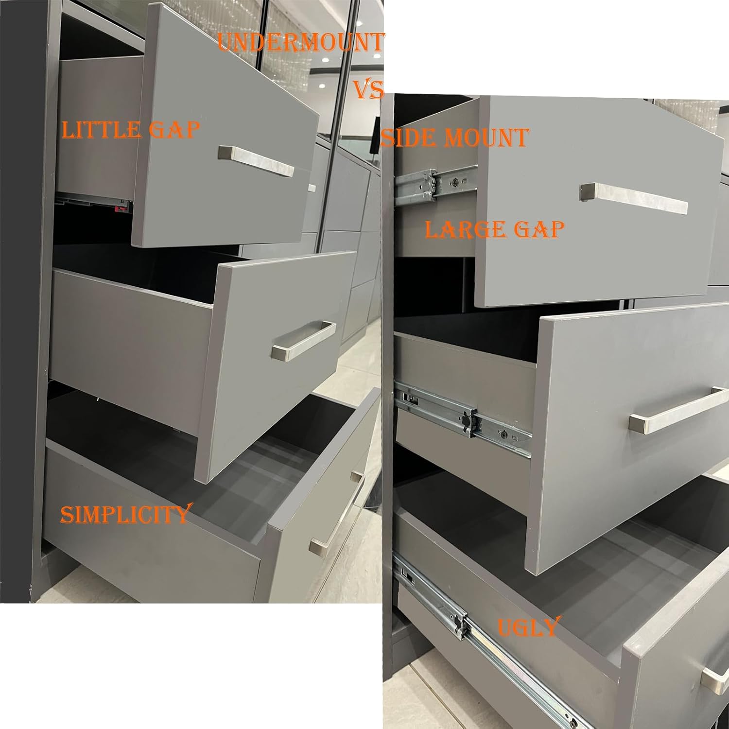 6 pairs 21 inch undermount soft close drawer slide out full extension drawer slides bottom mount locking drawer slides 3/4" drawer box faced framekless kitchen dress cabinets heavy duty 100 lbs