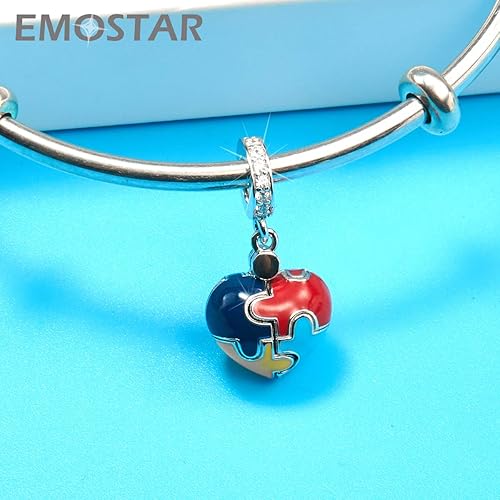 Miniatura 4 de EMOSTAR Dijes para el día de San Valentín, nudo celta, labios rojos de lápiz labial, I Love You, conciencia del autismo, magnolia, niño niña